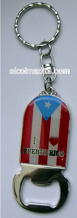 Dulces Tipicos Puertorican flag keychain with bottle opener Puerto Rico